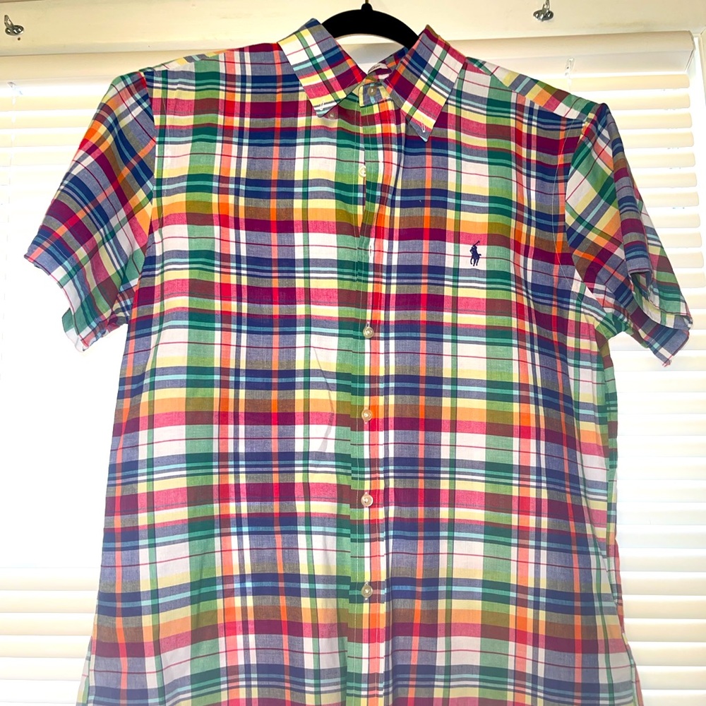 Men’s Polo by Ralph Lauren Plaid Short Sleeve Button-Down
